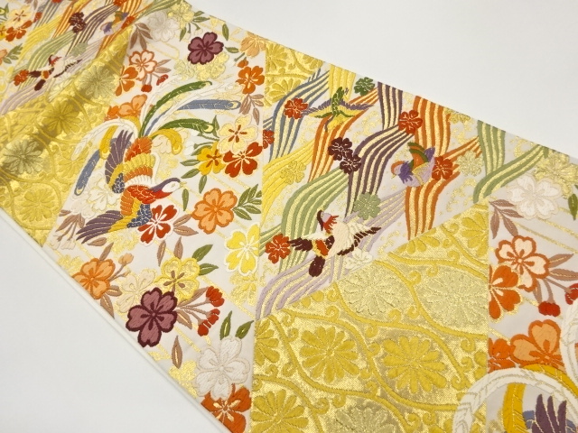 JAPANESE FUKURO OBI / KARA-ORI / WOVEN WEEPING SAKURA